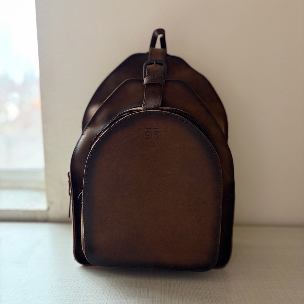 STS Ranchwear Dark Brown Leather Backpack